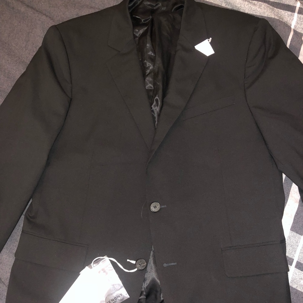 Givenchy Single-Breasted Woo Blazer Jacket Size 54